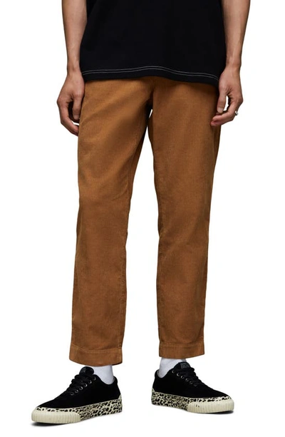 Allsaints Sleid Slim Fit Trousers In Cacao Brown