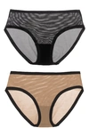 Eby 2-pack Sheer Panties In Marguax/ Black