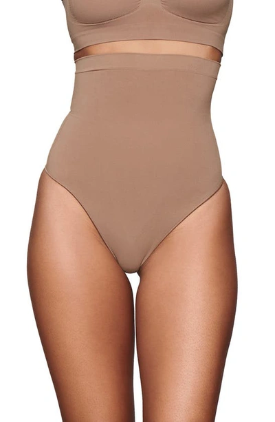 Skims Women's Seamless Sculpt High-waisted Thong In Sienna