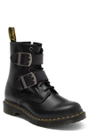 Dr. Martens 1460 Double Strap Zip Boot In Black Classic Pull Up