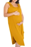 Kindred Bravely Ruffle Labor & Delivery Maternity Dress In Honey