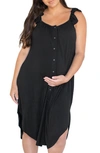 Kindred Bravely Ruffle Labor & Delivery Maternity Dress In Black