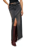 Reformation Tazz Denim Maxi Skirt In Liman