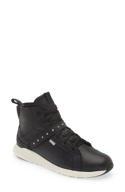 Naot Oxygen Crystal Strap High Top Sneaker In Soft Black Leather