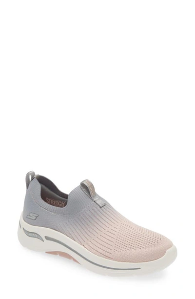 Skechers Go Walk® Arch-fit® Ocean Vibes Slip-on Sneaker In Gray/ Pink