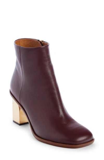 Chloé Rebecca Block Heel Bootie In Deep Purple