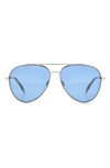 Rag & Bone 59mm Aviator Sunglasses In Gold Beige/ Blue