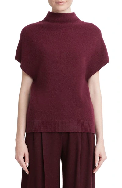 Vince Mock Neck Wool & Cashmere Sweater In Cherry Wine