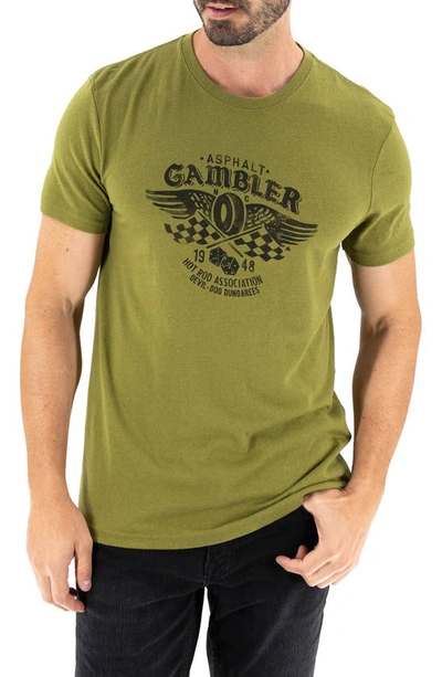 Devil-dog Dungarees Gambler Graphic T-shirt In Green
