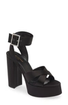 Saint Laurent Elegant Mini Satin Bianca Sandals With 12.5 Cm Heel Height In Black