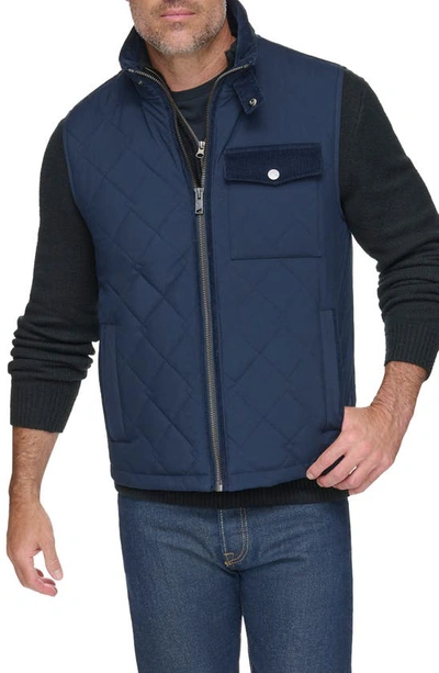 Andrew Marc Barnet Water Resistant Quilted Waistcoat In Ink