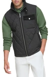 Andrew Marc Barnet Water Resistant Quilted Vest In Black