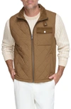 Andrew Marc Barnet Water Resistant Quilted Vest In Sepia