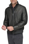 Andrew Marc Lindley Leather Jacket In Black