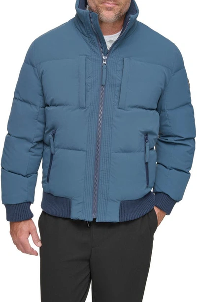 Andrew Marc Sideling Quilted Jacket In Lagoon