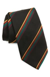 DRAKE'S REGIMENTAL STRIPE SILK TIE