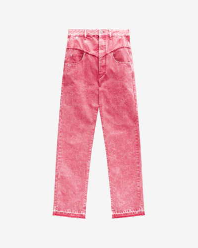 Isabel Marant Noemie Denim Trousers In Pink