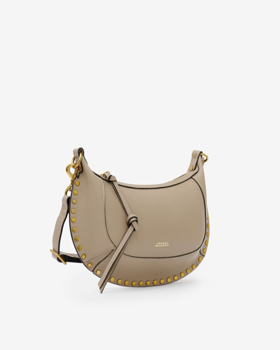 Isabel Marant Oskan Moon Studded Leather Shoulder Bag In Brown