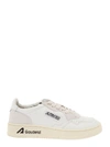 Autry Medalist Low White Sneakers With Suede Inserts And Logo Print On Platform In Leather Woman  In White