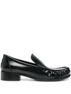 Acne Studios Block-heel Leather Loafers In Black