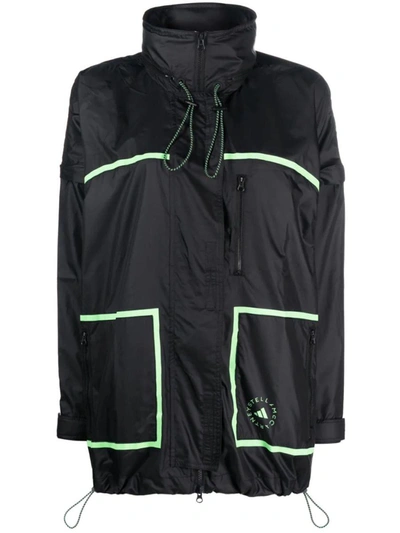 Adidas By Stella Mccartney Truenature Hooded Packable Jacket In Black
