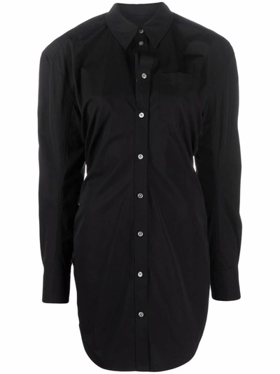 Alexander Wang Fitted Buttoned Mini Shirt Dress In Black