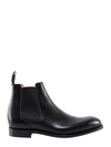 Church's Leather Ankle Boots With Elastic Side Panels In Black