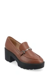 Journee Collection Kezziah Platform Loafer Pump In Brown