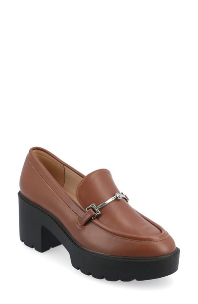Journee Collection Kezziah Platform Loafer Pump In Brown