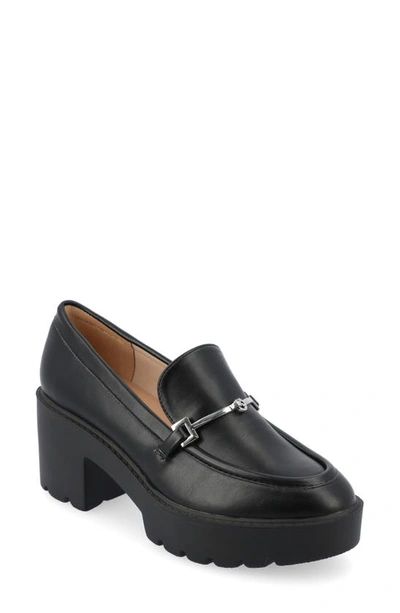 Journee Collection Kezziah Platform Loafer Pump In Black