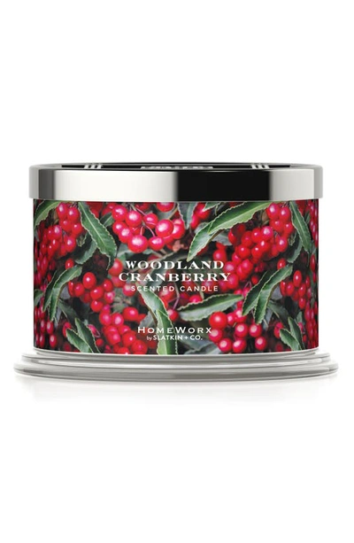 Homeworx By Slatkin & Co. Woodland Cranberry 4-wick Scented Jar Candle In Multi