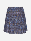 MARANT ETOILE HILARI PRINT VISCOSE MINISKIRT