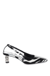 Tom Ford Zebra Crystal Kitten-heel Slingback Pumps In Black White Crystal (black)