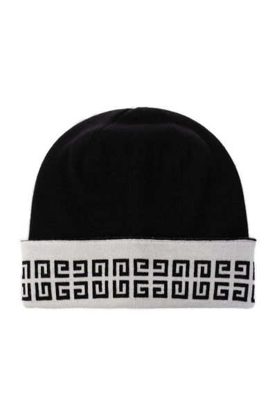 Givenchy 4g Monogrammed Knit Beanie In Black