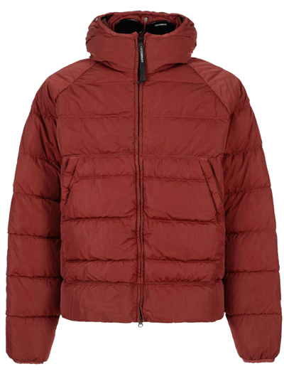 C.p. Company Eco-chrome R Hooded Padded Jacket In Red