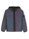 Stone Island Compass-print Hooded Jacket In Viola