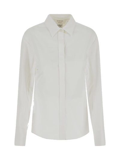 Sportmax Button-up Long Sleeved Shirt In White
