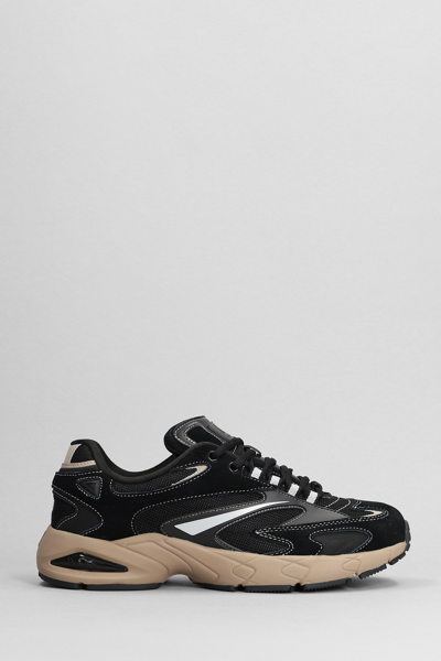 DATE SN 23 COLLECTION SNEAKERS IN BLACK SUEDE AND FABRIC