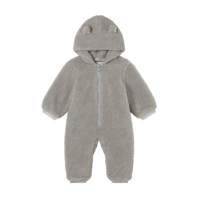 Stella Mccartney Babies' Teddy Zip-up Hooded Pyjamas In Grey
