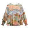 CHLOÉ CEREMONY GRAPHIC PRINTED RUFFLED DETAIL BLOUSE