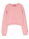 Diesel Cable-knit Sweatshirt In Pink