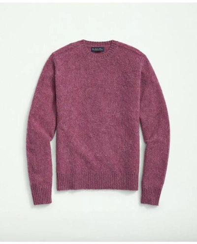 Brooks Brothers Brushed Wool Raglan Crewneck Sweater | Purple | Size Xl