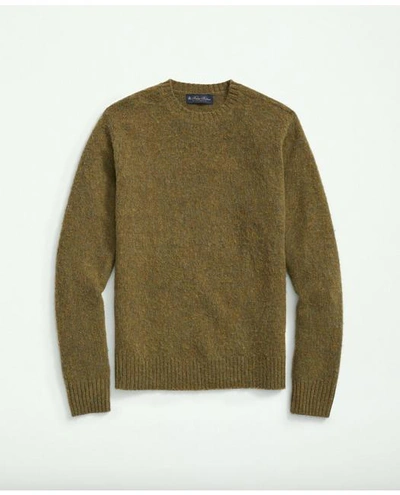 Brooks Brothers Brushed Wool Raglan Crewneck Sweater | Green | Size Medium