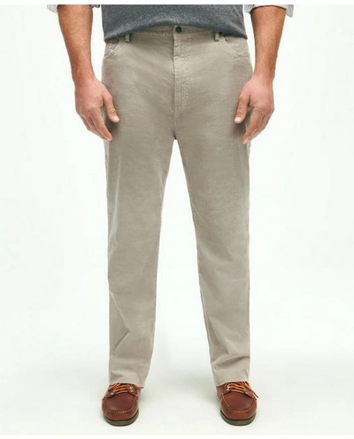 Brooks Brothers Big & Tall Five-pocket Stretch Corduroy Cotton Pants In Natural