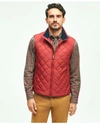 Brooks Brothers Water Repellent Diamond Quilted Vest In Red