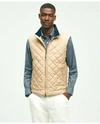 BROOKS BROTHERS WATER REPELLENT DIAMOND QUILTED VEST | LIGHT BEIGE | SIZE XS