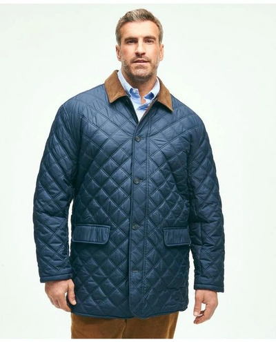 Brooks Brothers Big & Tall Paddock Diamond Quilted Coat In Navy