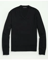 Brooks Brothers Big & Tall Fine Merino Wool V-neck Sweater | Black | Size 4x Tall