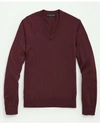 Brooks Brothers Big & Tall Fine Merino Wool V-neck Sweater | Burgundy | Size 1x Tall