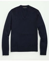 Brooks Brothers Big & Tall Fine Merino Wool V-neck Sweater | Navy | Size 3x Tall